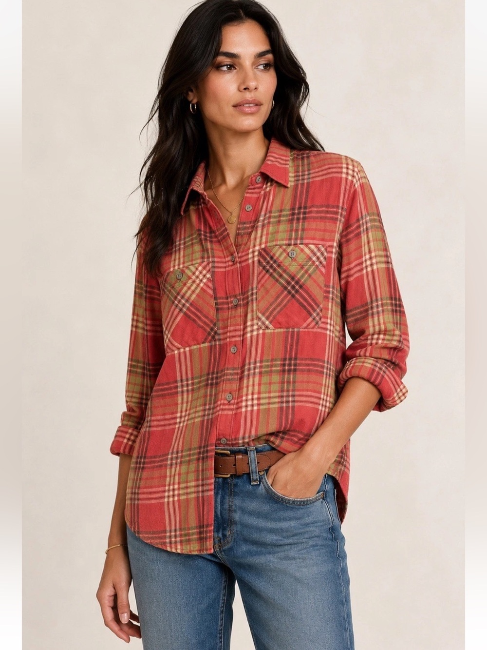 Denim & Supply Ralph Lauren Plaid Utility Shirt Women's S 100% Cotton Flannel